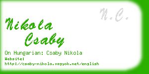 nikola csaby business card